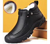 Botas cortas de piel de oveja para invierno, botas de nieve de lana para hombre, botas informales cálidas, impermeables de alta calidad 38 beige