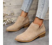 Botas de mujer de otoño con punta de ante y tacón grueso, botines de mujer de tacón grueso, botines de tendencia sin cordones, talla grande 43, botas de mujer 36