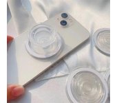 Soporte magnético plegable para teléfono móvil con agarre de bolsillo para iPhone, Mac y Samsung Magsafe, soporte expandible para dedo con anillo de seguridad transparente