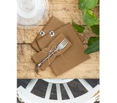 Lot de 3 serviettes de table  Gaïa  40 x 40 cm  Gaze de Coton  - Gaïa Camel