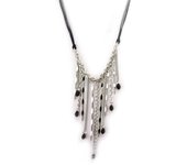 Les Trésors De Lily [L4259] - Collar 'Kilimanjaro' de plata negra negro