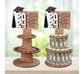 Porta dinero para regalo de graduación 2024, 24 agujeros, porta efectivo para tarjetas de felicitación, regalo en efectivo, suministros para fiestas de graduación altramuz azul