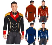 Disfraz de Halloween para hombre, disfraz de maestro de ceremonias de circo, chaqueta de terciopelo con flecos y solapa, abrigo de cola de golondrina de manga larga con pajarita 3XL azul oscuro