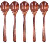 5 cucharas de sopa de madera con mango largo, cucharas para arroz, vajilla para el hogar, cocina y restaurante.