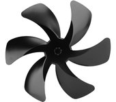 Aspas de ventilador de estufa de 6 aspas de aleación de aluminio que mejoran la circulación del aire caliente Aspas de ventilador de estufa de repuesto negro