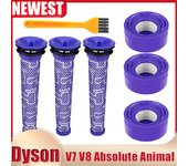 Filtros HEPA y prefiltros para aspiradoras inalámbricas Dyson V7, V8, Absolute Animal Motorhead. Pieza de repuesto.