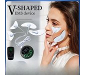 Nuevo masajeador facial EMS cruzado, instrumento de belleza de media luna de baja frecuencia, Estimulador muscular facial de estiramiento facial en V