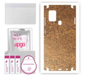 apgo Protective Skin Sticker for the back+sides compatible with Samsung Galaxy A21s, Full Wrap Film, Foil, Vinyl - Pattern Rusty Copper