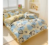 Juego de sábanas de cuatro piezas, juego de cama de algodón lavado para dormitorio, juego de tres piezas, funda de edredón para estudiantes femeninas, juego de cama individual de 4 1.2m bed