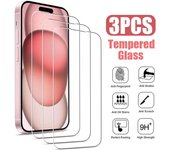 3 protectores de pantalla de vidrio templado para iPhone 16, 14, 13, 12, 11, 15 Pro Max, mini, para iPhone 15 Plus, X, XR, XS Max iphone 11 puro