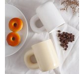 Taza de cerámica de estilo coreano de 260 ml, simple, de color sólido, con tinta salpicada y asa gruesa, para café, leche, regalo para parejas, taza de agua para el hogar 260ml