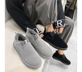 Zapatos de invierno de moda más terciopelo cálidos y gruesos de algodón antideslizantes para hombre, zapatos de versión coreana, zapatos perezosos, botas de nieve, botas de algodón, zapatos casuales 39 gris