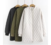 Chaqueta Mujer Parka Ropa Suelta Abrigo De Invierno Mujer Cremallera Cortavientos Ropa De Abrigo XXXL verde