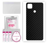 apgo Protective Skin Sticker for the back compatible with Xiaomi POCO C31, Wrap Film, Foil, Vinyl - Pattern Carbon Black