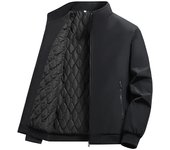 Chaqueta grande de poliéster para hombre, chaqueta informal de invierno gruesa de poliéster para hombre M azul