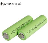 PALO 2/4 Uds batería de cigarrillo electrónico AA batería recargable AA NiMH 1,2 V 2200mAh baterías para teléfono inalámbrico afeitadora cepillo de dientes 2pcs verde