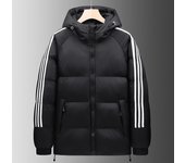Chaqueta de algodón de invierno para hombre, corta, holgada, con capucha, para parejas XXXL negro