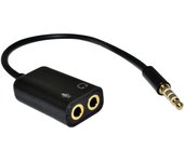 Conector de audio de micrófono de 3,5 mm a micrófono para auriculares Y adaptador convertidor de cable divisor