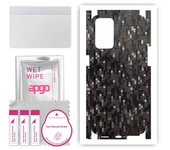 apgo Protective Skin Sticker for the back+sides compatible with Oppo Reno 6 5G, Full Wrap Film, Foil, Vinyl - Pattern Carbon Black Pixel