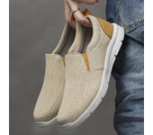 Zapatos de hombre, zapatos de lona de verano, transpirables, cómodos, para exteriores, zapatillas para caminar, mocasines clásicos para hombres 39 caqui