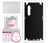 apgo Protective Skin Sticker for the back+sides compatible with Realme X50 Pro 5G, Full Wrap Film, Foil, Vinyl - Pattern Carbon Black