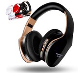 Auriculares inalámbricos Bluetooth con cancelación de ruido, auriculares estéreo plegables con sonido de graves, auriculares ajustables rojo