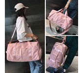 Bolsas deportivas impermeables para exteriores, bolso de viaje para entrenamiento para hombres y mujeres, bolsa para esterilla de Yoga con compartimento para zapatos color rosa