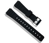 Correa de reloj de silicona suave de 16mm, 18mm y 20mm para relojes de pulsera Casio, correa negra de repuesto para pulsera duradera para hombre 16mm