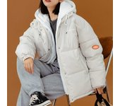 Chaqueta de invierno para mujer, Parkas holgadas informales, abrigo de invierno con capucha sólido grueso para mujer, chicas adolescentes XXL beige