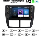 Android de 8 pulgadas para Subaru Forester 3 Impreza 2007-2013 con botón perilla coche CarPlay Radio Video reproductor Multimedia GPS 2 + 32GB 1+32GB