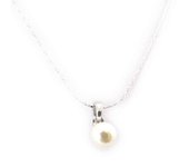 Les Trésors De Lily [J8915] - Collar 'Perla' de plata marfil beige