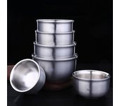 Vajilla redonda aislada de la cocina del cuenco de sopa del arroz de la pared doble del acero inoxidable 15.5cm
