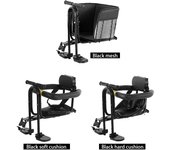 Asiento de bicicleta delantero Sillín de seguridad para niños con pedales y soporte para bicicleta de carretera MTB negro