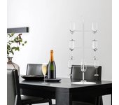 Soporte Metálico para Torre de Champán de 3 Niveles Estante Exhibidor para Copas de Vino para Fiesta Tiene negro