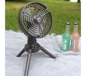 Ventiladores de Camping para tiendas de campaña, ventiladores con batería recargable por USB de 10400mAh con linterna LED, trípode plegable, ventilador portátil inalámbrico negro
