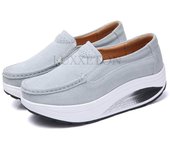 Zapatos de lona con suela gruesa, tacón inclinado, punta redonda, estilo bizcocho para mujer, informales, cómodos, transpirables, con mayor altura y balancín. 37 negro