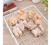 Bonito llavero de oso de lino estilo campestre para niñas, para mujer, pareja, conejo, llavero, bolso, coche, juguete de peluche, colgante, regalo Female bear