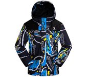 Chaqueta de esquí para hombre, abrigo de nieve deportivo cálido y transpirable para invierno, chaqueta de esquí y snowboard impermeable a prueba de viento para hombre M azul
