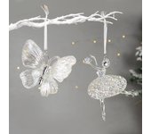 Adornos colgantes de acrílico para árbol de Navidad, muñeco de ángel de alce, campana colgante 2024, decoración navideña para el hogar, Navidad, Año Nuevo 2024