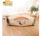 Túnel de cama para mascotas, juguetes con 3 agujeros, cama tipo túnel para gatos, casa plegable divertida para las cuatro estaciones para gatitos, cachorros, juguetes interactivos para mascotas China naranja
