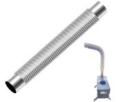 Tubo de calefacción para estufa de leña de 19,7 x 2,4 pulgadas, resistente a altas temperaturas