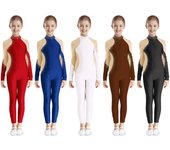 Mono deportivo para niñas, gimnasia, patinaje artístico, baile, retazos de diamantes de imitación brillantes, ropa de acrobacia, ropa deportiva 13-14 Years azul marino