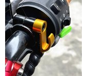 Gancho de un solo orificio para bolsa de casco de motocicleta, de aleación de aluminio CNC universal, para motocicleta de cross, scooter eléctrico, ciclomotor oro