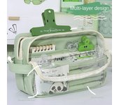 with Handle Pencil Case Transparent Stationery Storage Pouch Special Design Pen Bag  Student Gift blanco