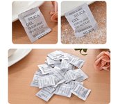 100 paquetes de deshumidificador absorbente de humedad desecante de gel de sílice de 1 g