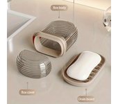 Jabonera portátil de viaje con tapa: diseño a prueba de fugas y con drenaje para usar en la ducha y el baño