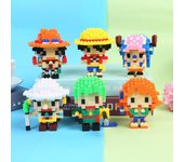 Bloques mágicos pirata mono D Luffy Chopper Zoro Portgas · D · Ace Micro diamante ladrillo para Juguetes de bloques de construcción