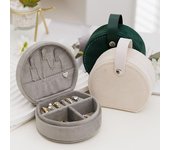 Joyero portátil, organizador de anillos y collares, con forro suave, gran capacidad, ligero, estuche de viaje, porta joyas. blanco