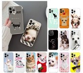 Funda de teléfono para Iphone 14 13 12 11 Pro Max Xs Max Xr X 12mini 14 Plus Se I Love My Chihuahua perro Pug Funda Capa celular iPhone 13mini