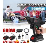 Kit de lavadora de coche eléctrica inalámbrica, 600W, 24V, batería portátil de alta presión, herramienta de pulverización automática para jardín, juego de pistola de agua 1 x Battery